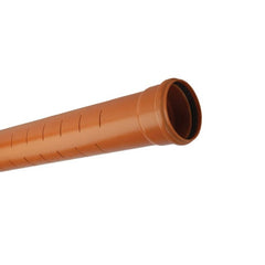 Underground Soil Pipe 110mm Single Socket 3m Slotted Pipe