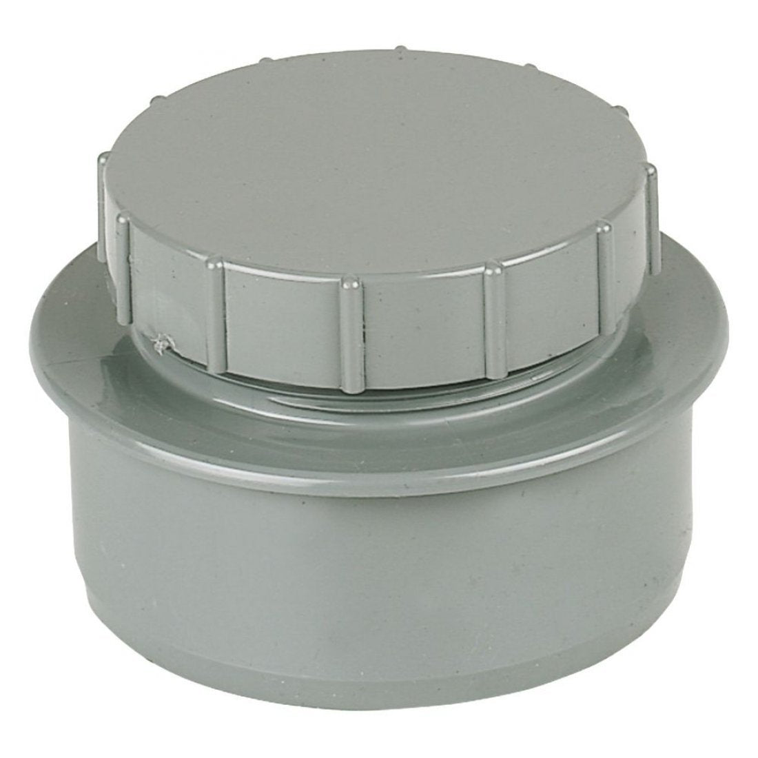 Aquaflow 160mm Push Fit Soil Access Plug with 110mm Screw Cap Grey